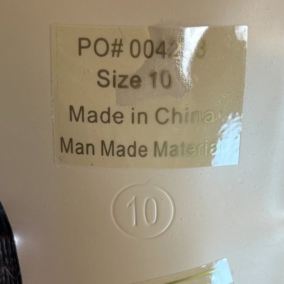 Journee Collection Braided Brown Strap Open Toe Slip On Block High Heels Size 10 - Picture 8 of 9